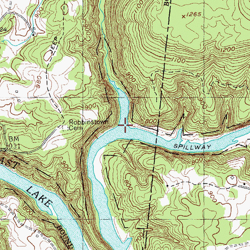 Topographic Map of Cricket Creek, TN