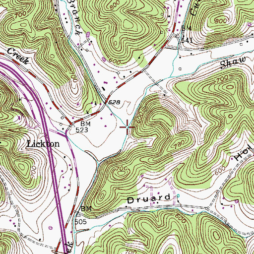 Topographic Map of Crocker Spring Branch, TN
