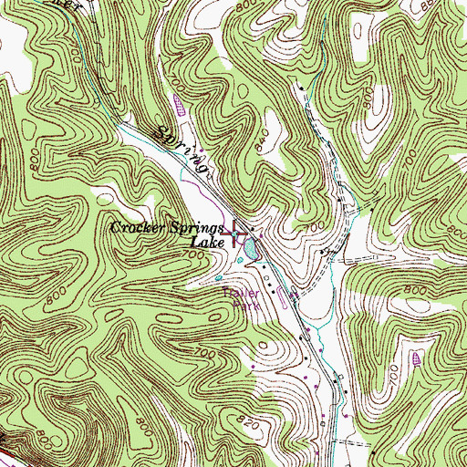 Topographic Map of Crocker Springs Lake, TN