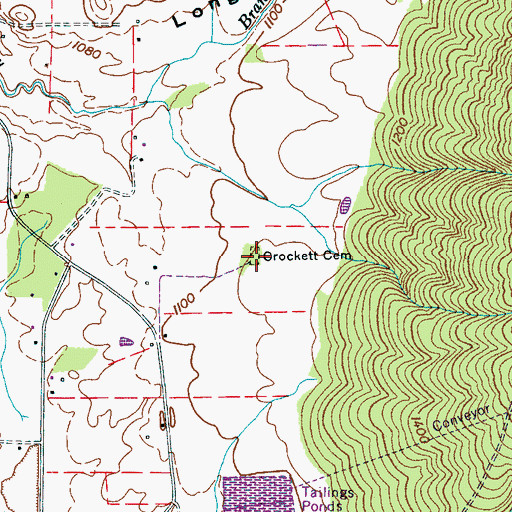 Topographic Map of Crockett Cemetery, TN