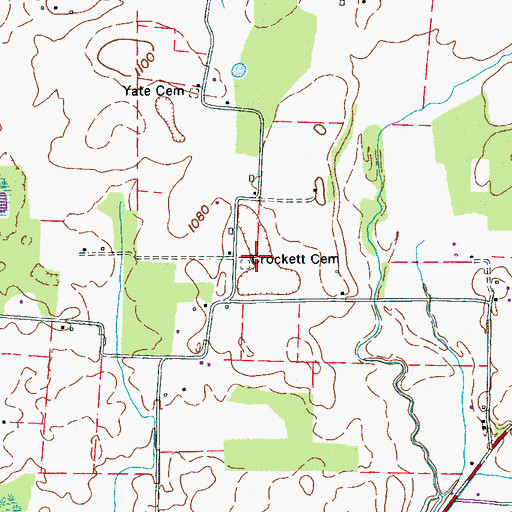 Topographic Map of Crockett Cemetery, TN