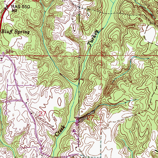 Topographic Map of Turkey Creek, AL