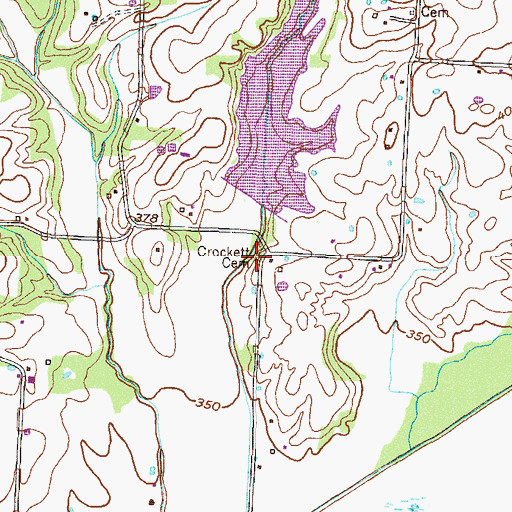Topographic Map of Crockett Cemetery, TN