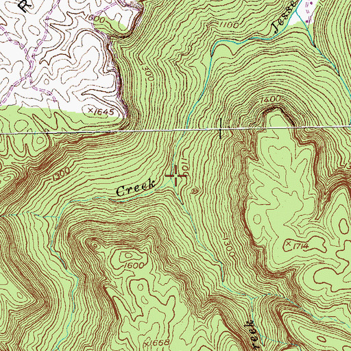 Topographic Map of Crockett Creek, TN