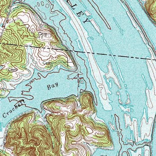 Topographic Map of Crockett Creek, TN