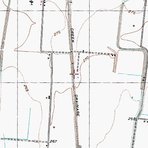 Topographic Map of Crockett Creek Drainage Ditch, TN