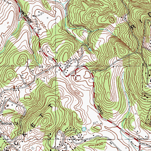 Topographic Map of Crockett Ridge, TN