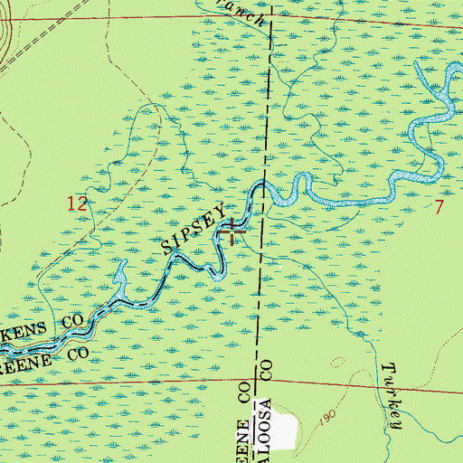 Topographic Map of Turkey Creek, AL