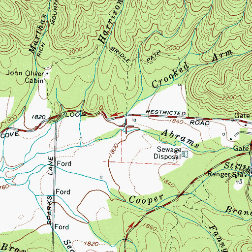 Topographic Map of Crooked Arm Branch, TN