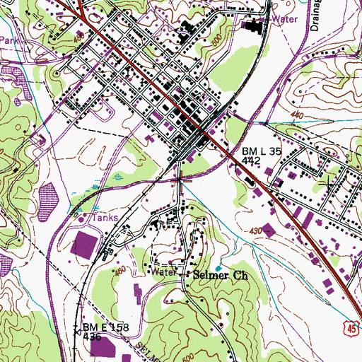 Topographic Map of Crooked Creek, TN