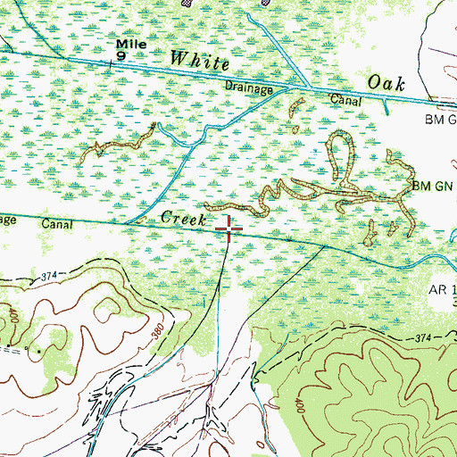 Topographic Map of Crooked Creek, TN