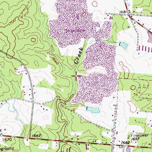 Topographic Map of Crooked Creek, TN
