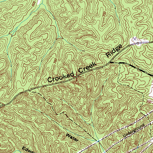 Topographic Map of Crooked Creek Ridge, TN