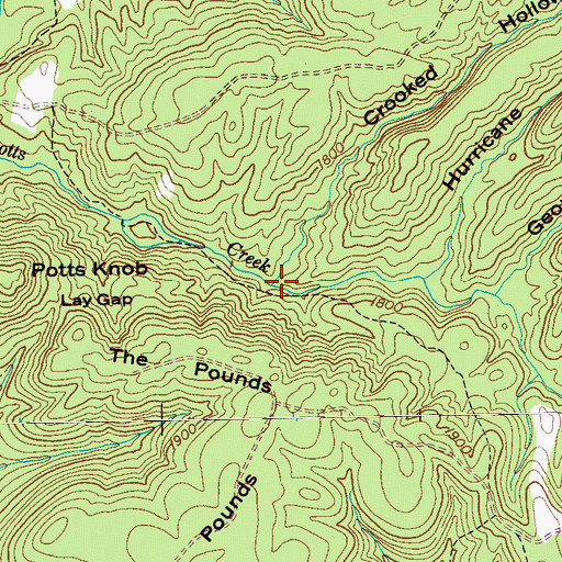 Topographic Map of Crooked Hollow, TN