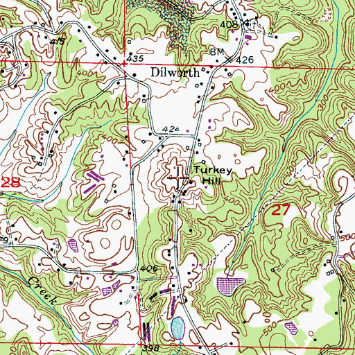 Topographic Map of Turkey Hill, AL