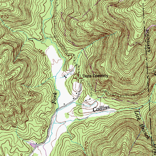 Topographic Map of Cross Cemetery, TN