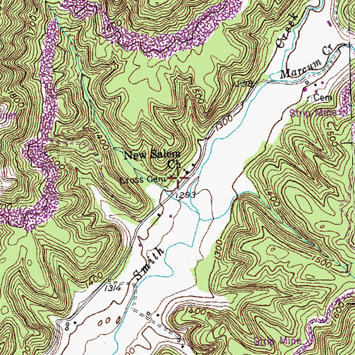 Topographic Map of Cross Cemetery, TN