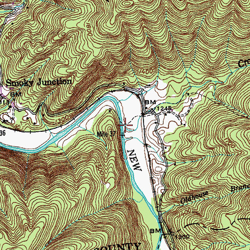 Topographic Map of Cross Creek, TN