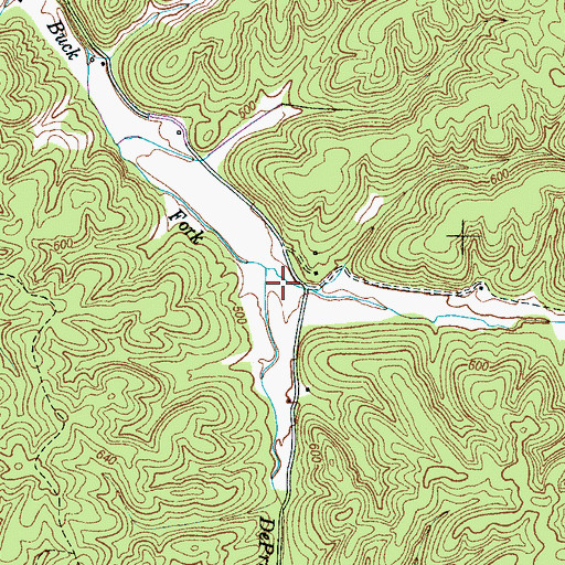 Topographic Map of Cross Hollow, TN