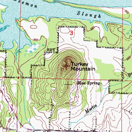 Topographic Map of Turkey Mountain, AL