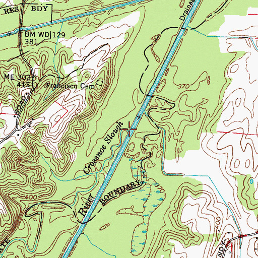 Topographic Map of Crossnoe Slough, TN