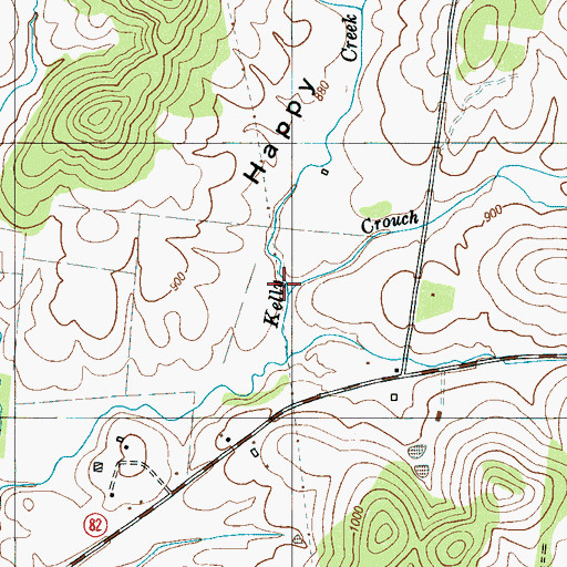 Topographic Map of Crouch Branch, TN