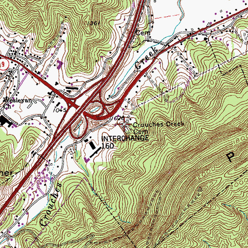 Topographic Map of Huddleston Cemetery, TN