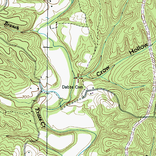 Topographic Map of Crow Hollow, TN