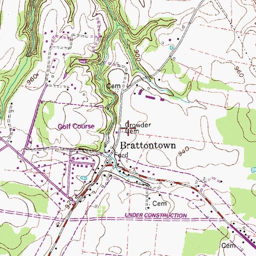 Topographic Map of Crowder Cemetery, TN