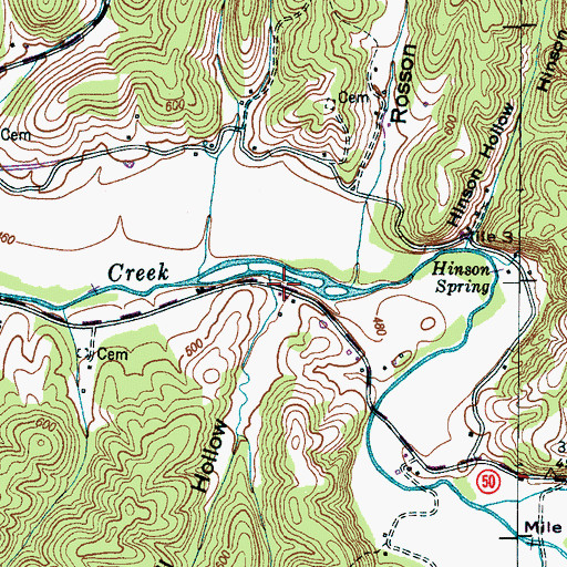 Topographic Map of Crowell Hollow, TN