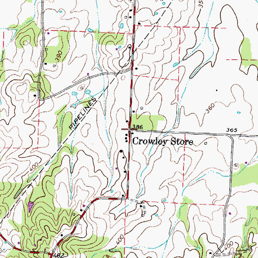 Topographic Map of Crowley Store, TN