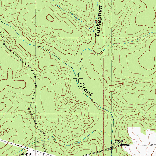 Topographic Map of Turkeypen Branch, AL