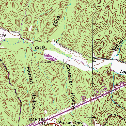 Topographic Map of Crutcher Hollow, TN