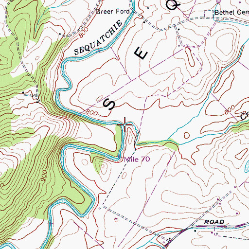 Topographic Map of Crystal Creek, TN