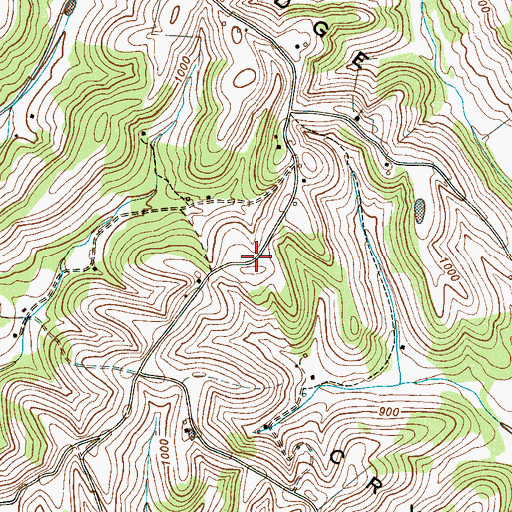 Topographic Map of Crystal Ridge, TN
