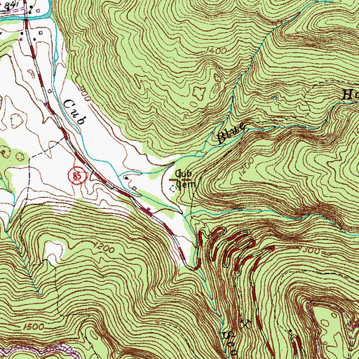 Topographic Map of Cub Cemetery, TN