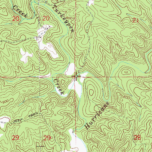 Topographic Map of Turkeypen Creek, AL