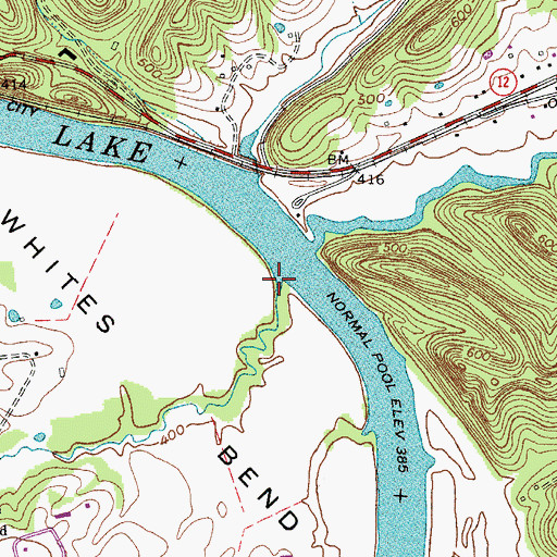 Topographic Map of Cub Creek, TN
