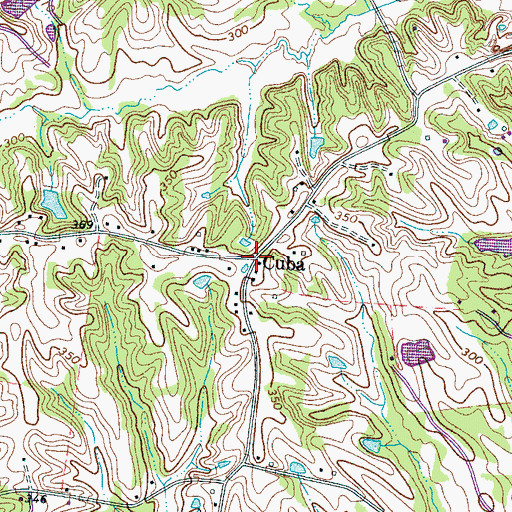 Topographic Map of Cuba, TN