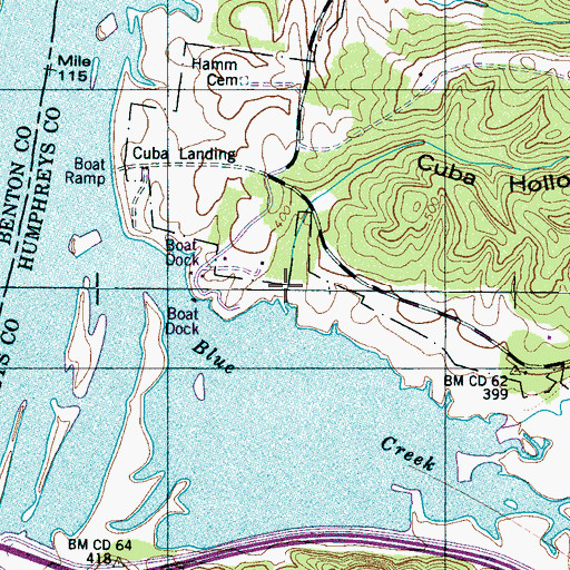 Topographic Map of Cuba Hollow, TN