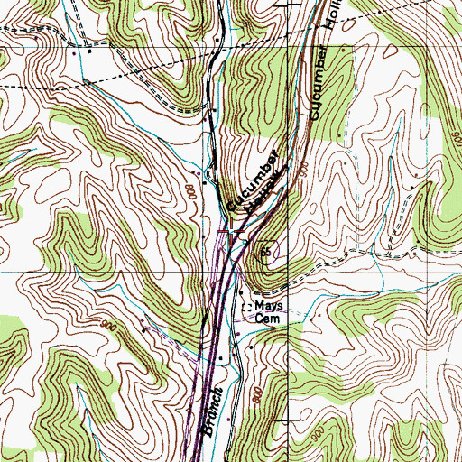 Topographic Map of Cucumber Hollow, TN