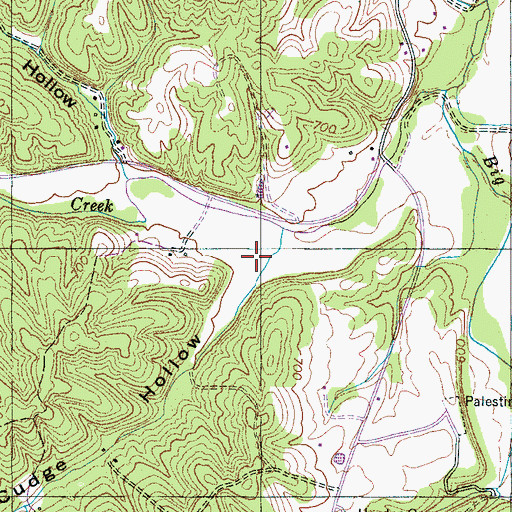 Topographic Map of Cudge Hollow, TN