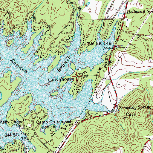 Topographic Map of Culvahouse, TN