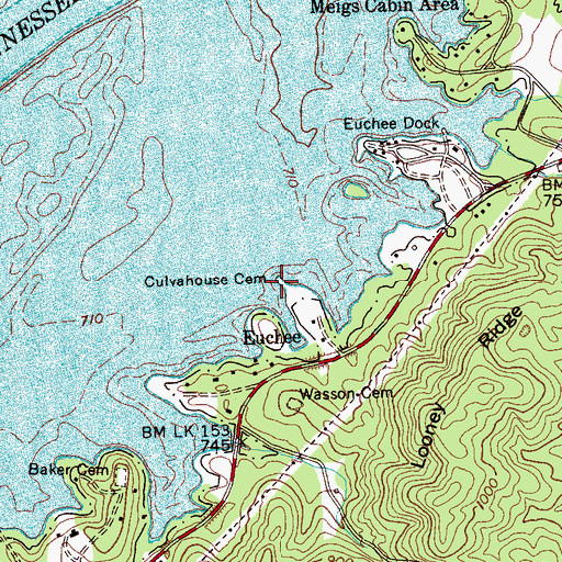 Topographic Map of Culvahouse Cemetery, TN
