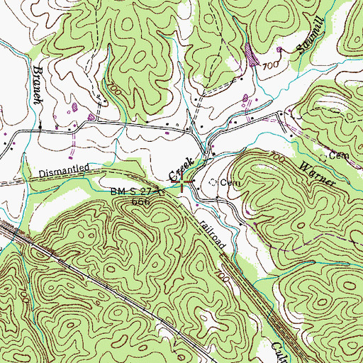 Topographic Map of Culvert Branch, TN