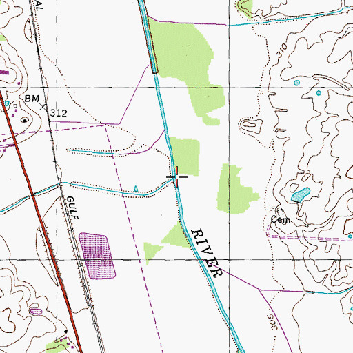 Topographic Map of Cummings Creek, TN