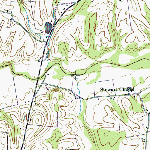 Topographic Map of Cunningham Branch, TN