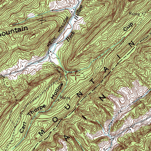 Topographic Map of Cup Hollow, TN