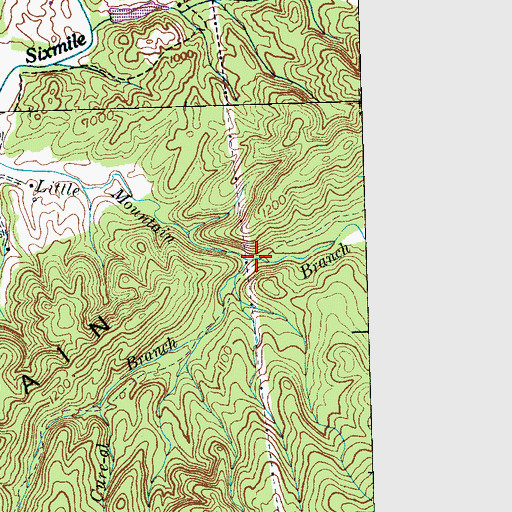 Topographic Map of Cure-al Branch, TN