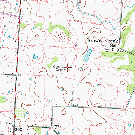 Topographic Map of Currie Cemetery, TN